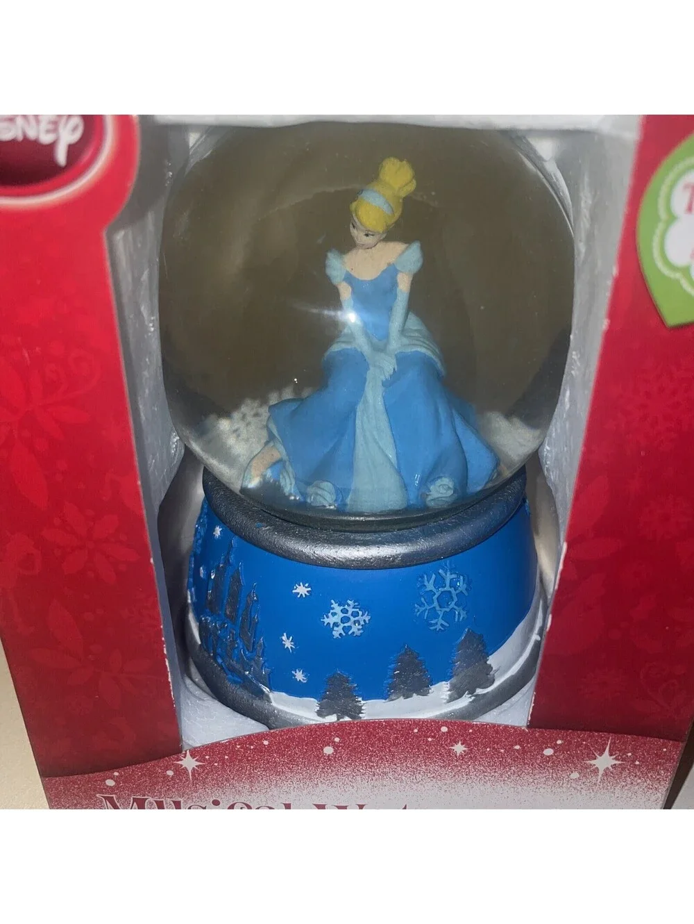 Vtg Disney Cinderella Musical Snow Globe 